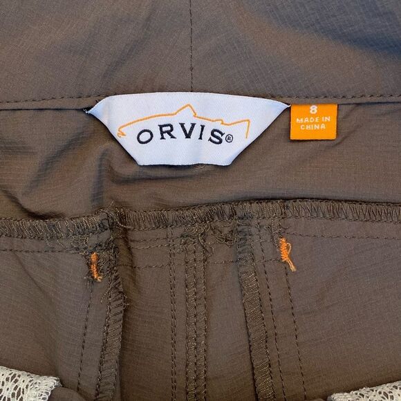 Orvis Ripstop Outdoor Hiking Fishing Camping Shorts Quick Dry Sz 8 Brown Stretch - Picture 7 of 8